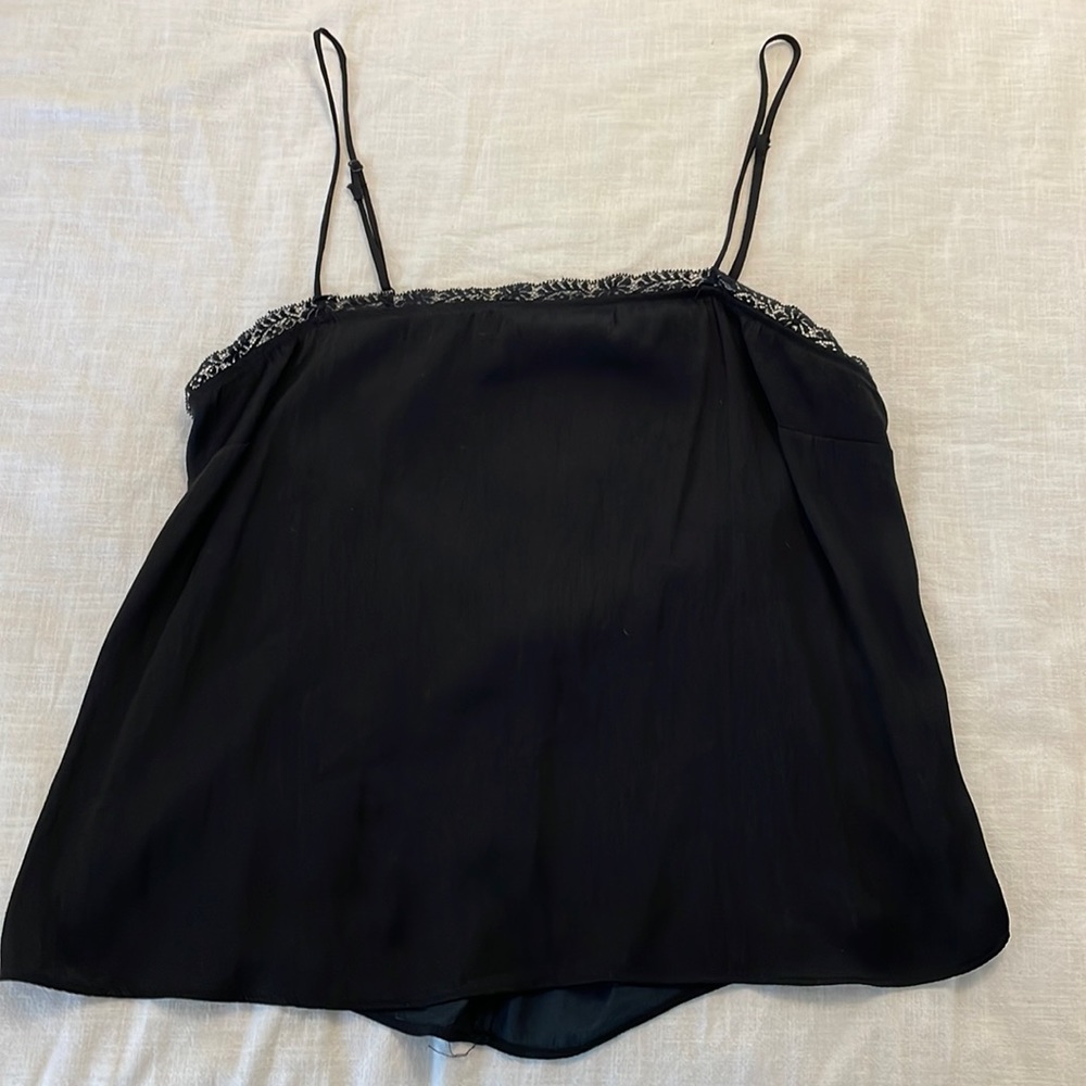 Black open back tank top